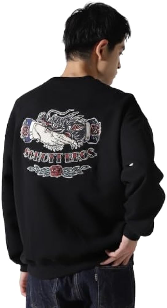 Amazon.co.jp: 【Schott】【ショット】 CREW SWEAT SHAKE HAND DRAGON